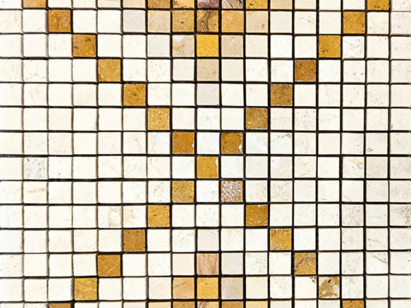 Natural Stone Marble Mosaic Tile in Beige and Gold