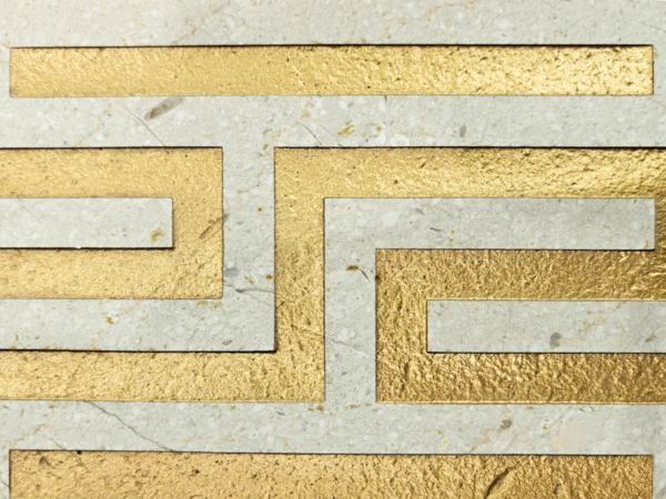 Gold Inlay Stone Mosaic & Panel - Luxury Geometric Design