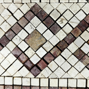 Diagonal Diamond Pattern Natural Stone Mosaic with Border