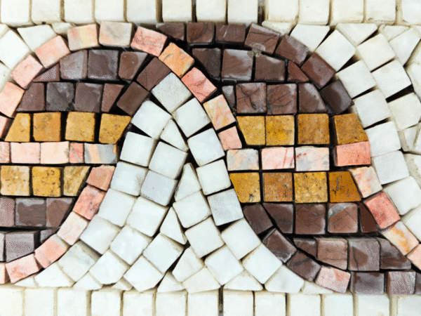 Tumbled Stone Mosaic Tile - Arched Pattern Multi-Color