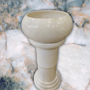 Hand-Carved Natural Stone Pedestal Vessel Sink / Basin