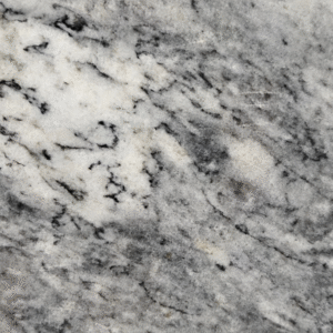 High-Contrast White and Gray Granite Slab | Dramatic Black Vein Countertop Stone