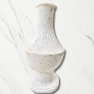 Elegant Hand-Carved White Natural Stone Urn/Vase