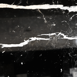 Luxury Black Marble Slab with Bold White Veins | High-Contrast Nero Marquina Style