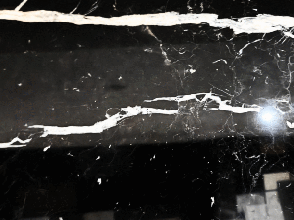 Luxury Black Marble Slab with Bold White Veins | High-Contrast Nero Marquina Style