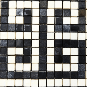 High-Contrast Black and White Natural Stone Checkerboard Mosaic